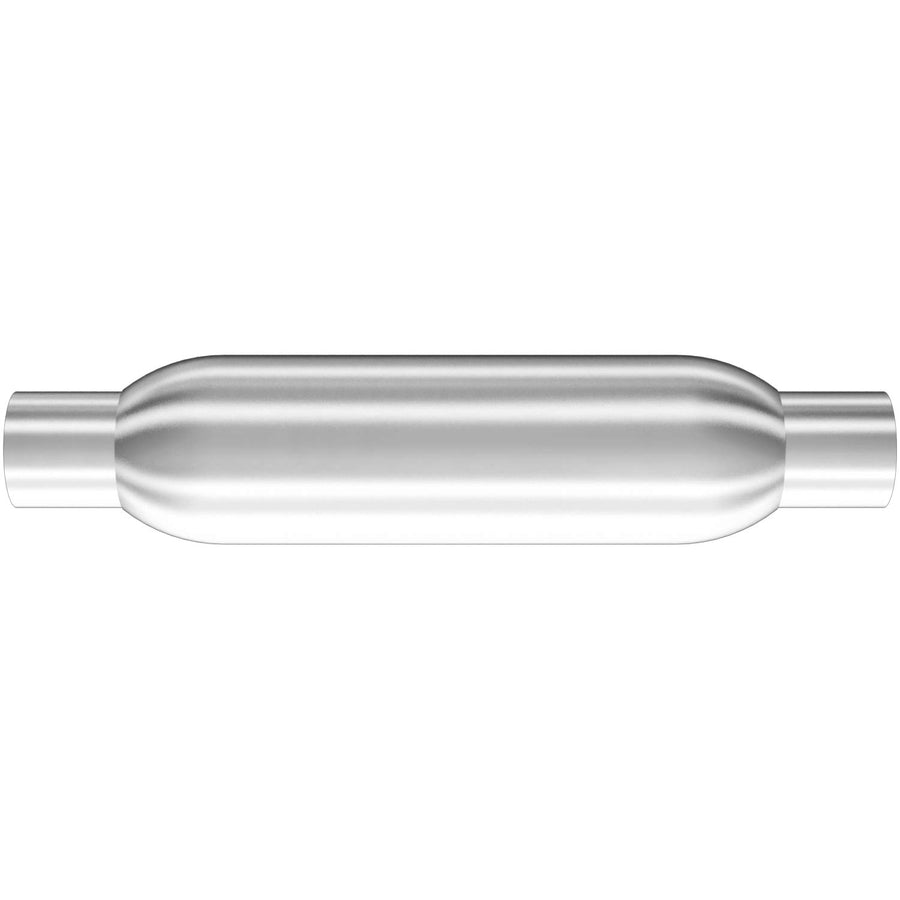 MagnaFlow 3.5in Round Center/Center Performance Muffler Glasspack Exhaust 18113-1.75in Inlet/Outlet Diameter, 12in Body Length, 16in Overall Length, Aluminized Finish - Classic Deep Exhaust Sound