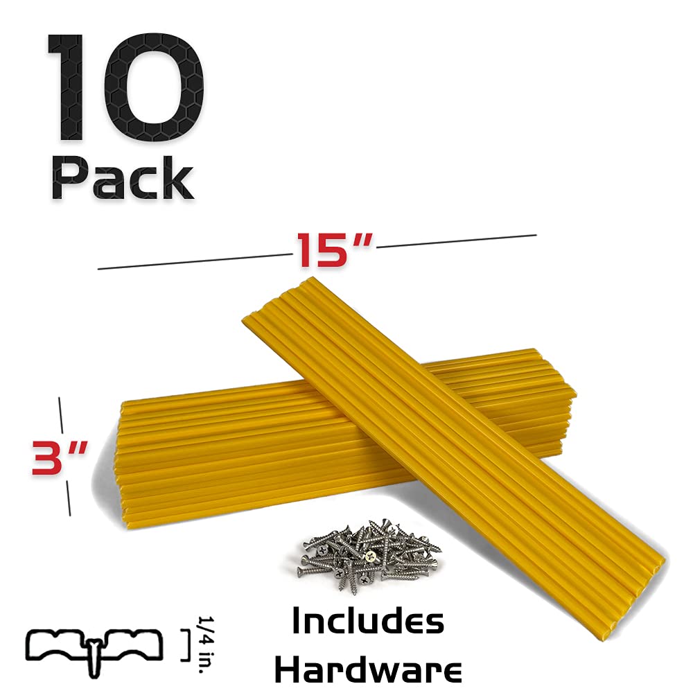 Marine Caliber Trailer Bunk Slides 23013, 3 x 15 inch, 10-Pack Yellow