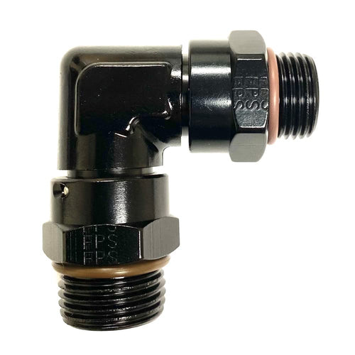 -10AN (7/8-14) ORB 90 Degree Swivel Adapter -8AN (3/4-16)
