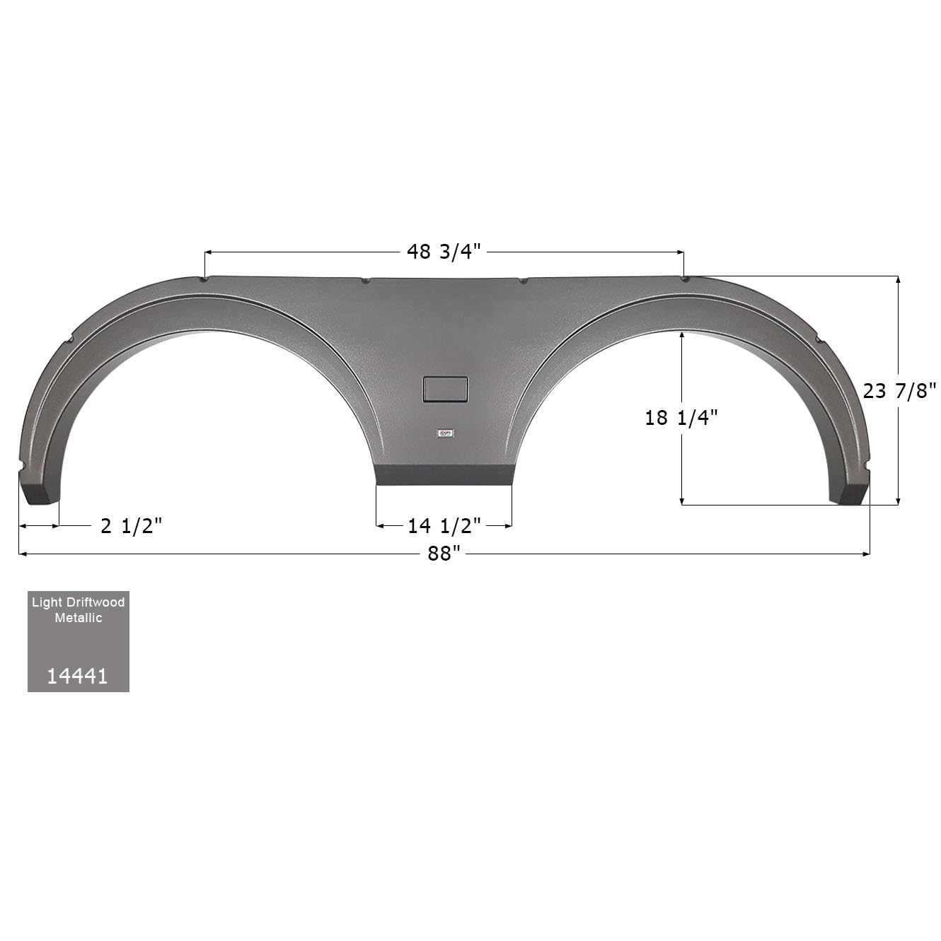 Fender Skirt ICON 14441, Tandem, Fleetwood, FS4441, Light Driftwood Metallic