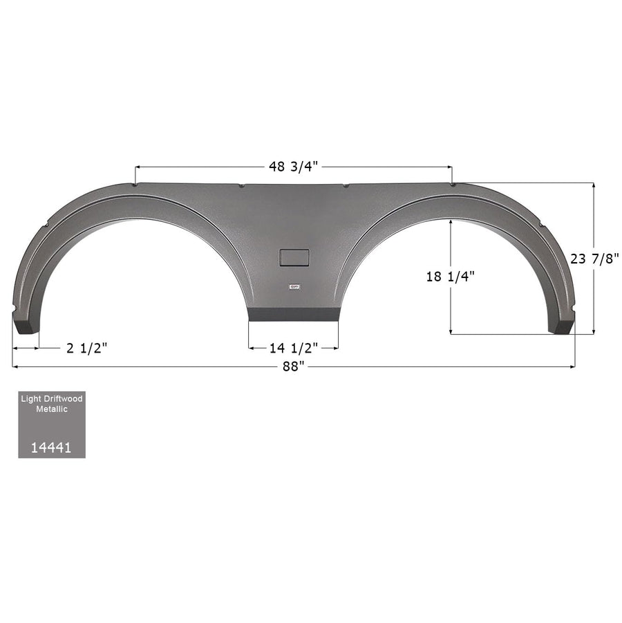 Fender Skirt ICON 14441, Tandem, Fleetwood, FS4441, Light Driftwood Metallic