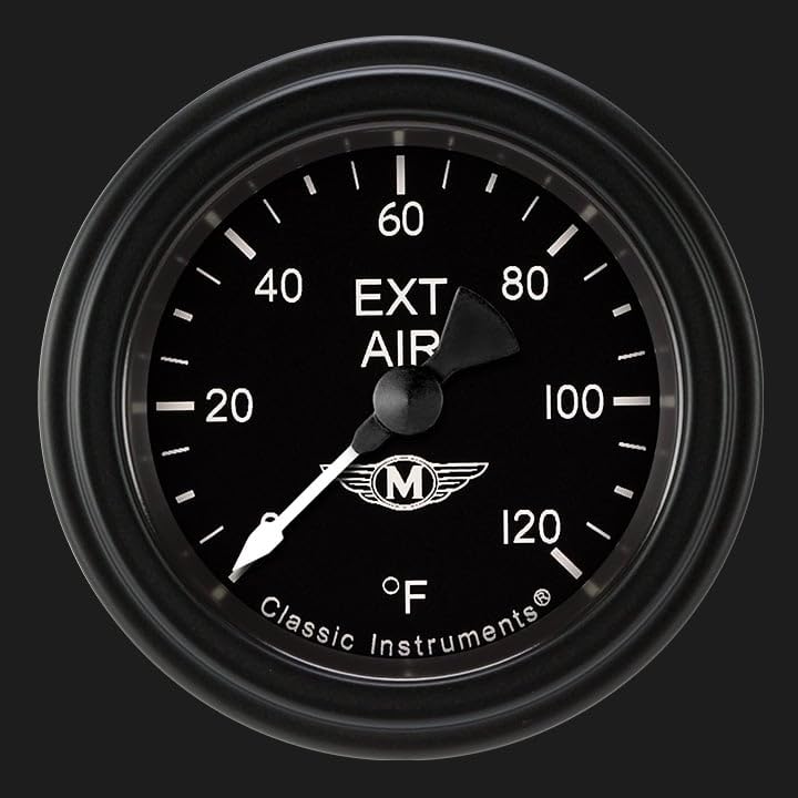 Classic Instruments Moal Bomber MA199BLF 2-1/8" Outside Air Temperature Gauge