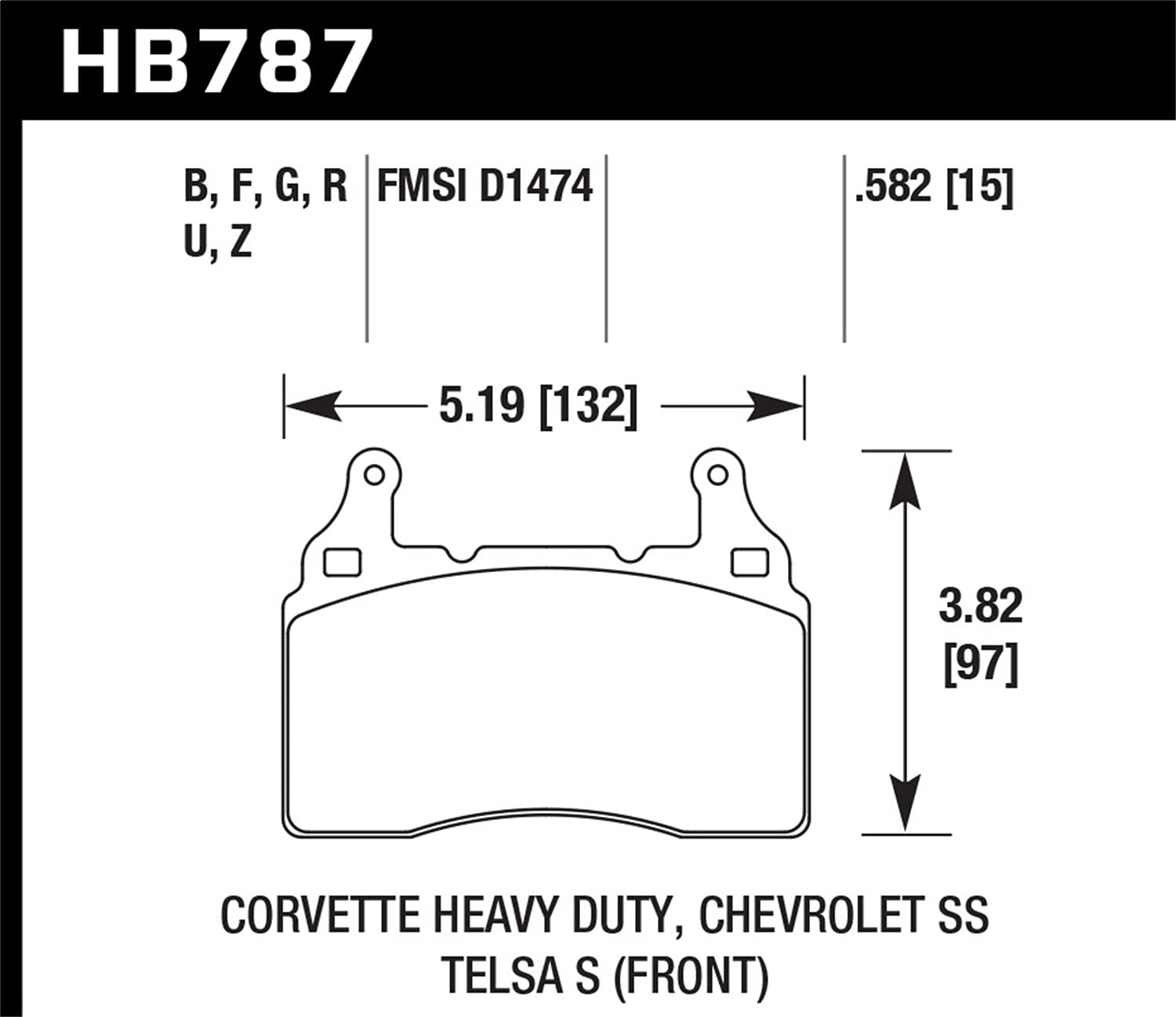 Hawk Performance HP Plus HB787N.582 Crossover Street/Motorsport Brake Pads