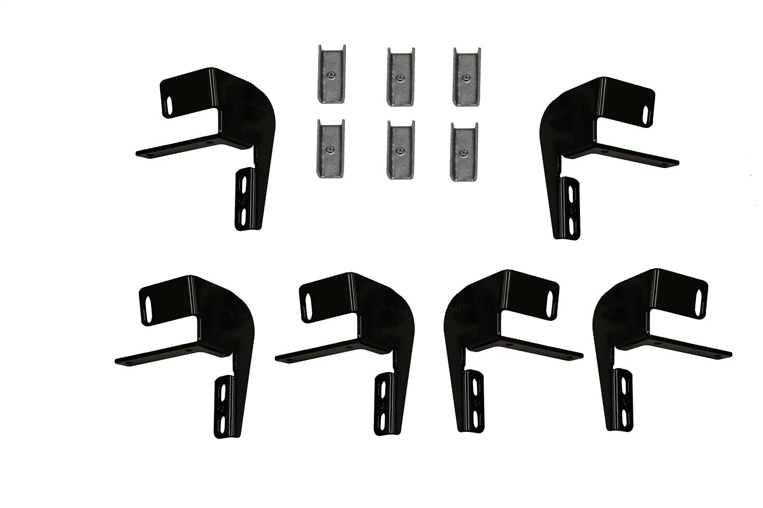 Bracket Kit for Rampage Products Patriot and Xtremline Side Bars for Jeep Wrangler JK | Pair, Reinforced Steel, Black Powdercoat | 14301 | Fits 2007-2018 Jeep Wrangler JKU 4-Door