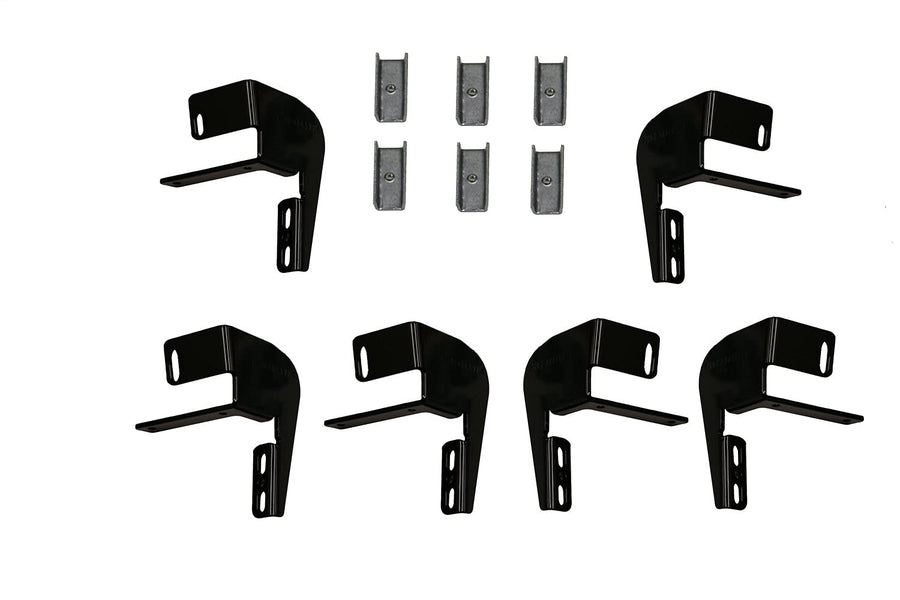 Bracket Kit for Rampage Products Patriot and Xtremline Side Bars for Jeep Wrangler JK | Pair, Reinforced Steel, Black Powdercoat | 14301 | Fits 2007-2018 Jeep Wrangler JKU 4-Door