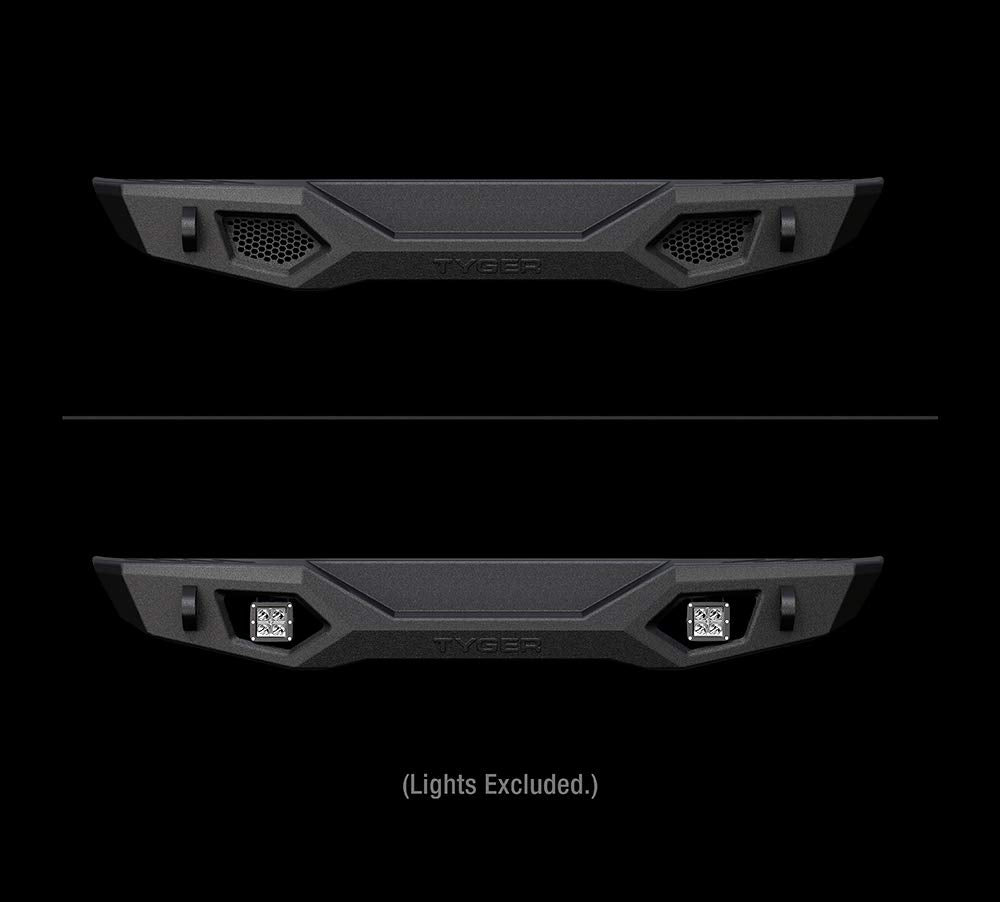 TYGER FURY Rear Bumper with D-Ring Mounts Textured Black Tyger Auto Compatible with 1987-2006 Jeep Wrangler TJ/YJ