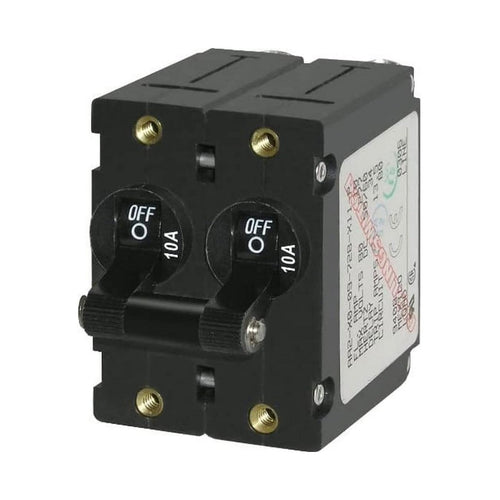 Blue Sea Systems Black A-Series Toggle Double Pole 10A Circuit Breaker