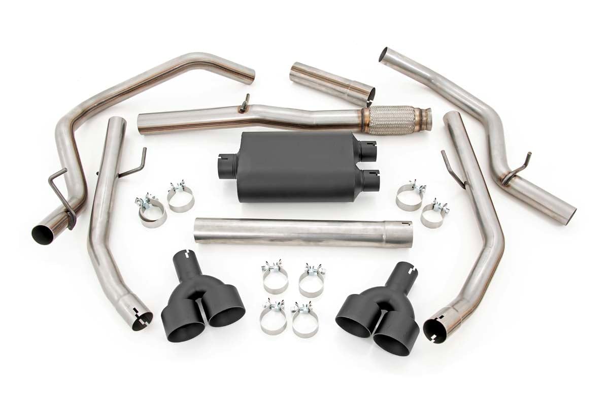 Dual Cat-Back Rough Country Exhaust for 19-24 Chevy/GMC Sierra |5.3L - 96011