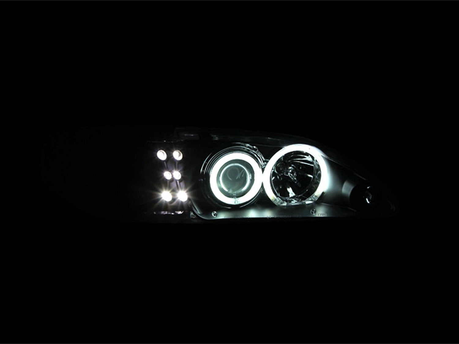 Ford Mustang Anzo USA 121204 1 Pc Black Clear Projector with Ccfl Halos Headlight Assembly - (Sold in Pairs)