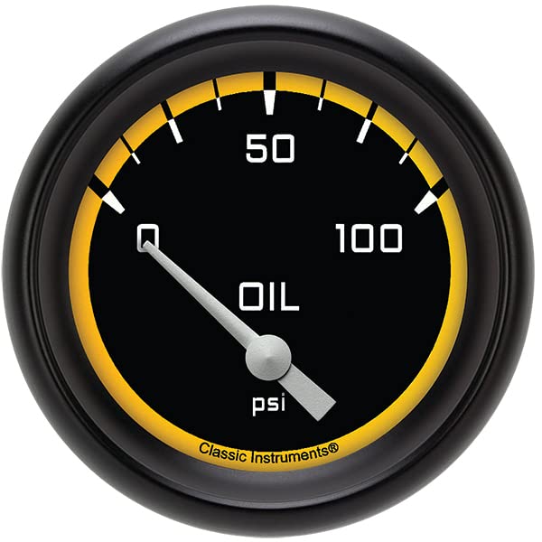 AX281YBPF Classic Instruments AutoCross Yellow 2-5/8" Oil Pressure Gauge