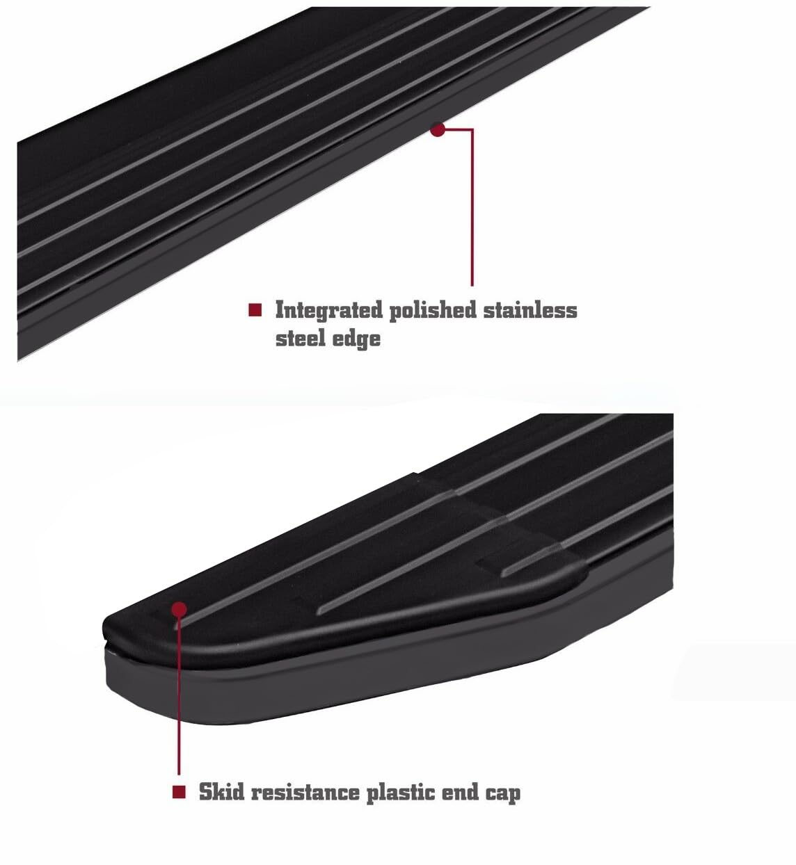 Peerless Black Horse Running Board Compatible with 07-18 Silverado 1500/19 Silverado 1500LD / 07-19 Silverado 2500-3500/07-18 Sierra 1500/19 Sierra 1500/07-19 Sierra 2500/3500