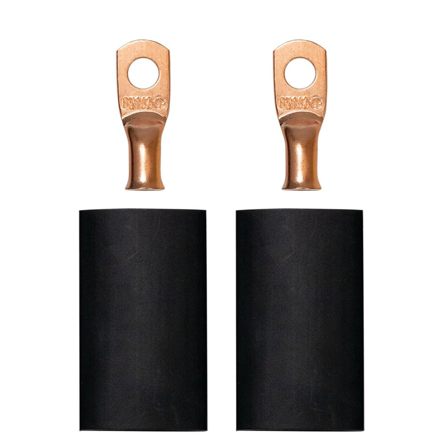 Battery Cable Terminal Kit Moroso 74160 for Crimp/Solder, 8 Ga Wire, 1/4 Diameter Stud, Pack of 2