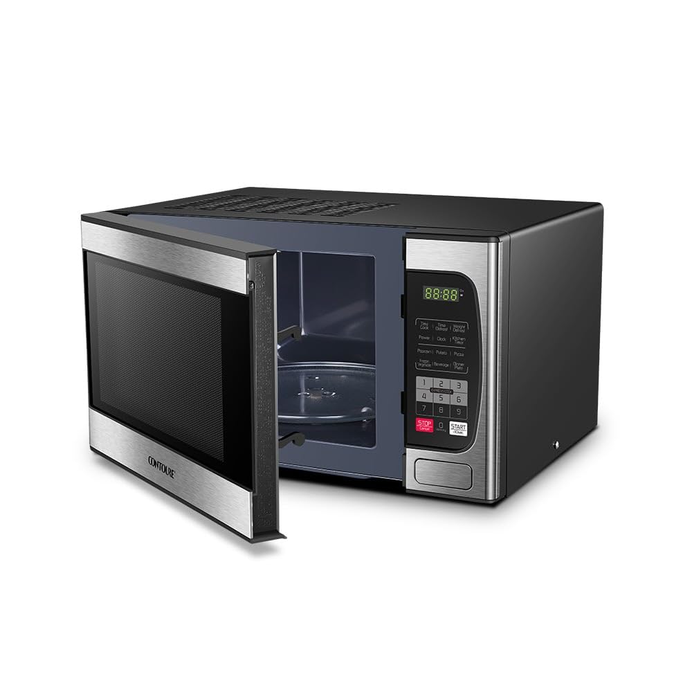 RV Built-In Microwave Oven CONTOURE | Stainless Steel Finish | 900W | 10 Power Levels | Easy-Clean Interior | LED Display | RV-950S