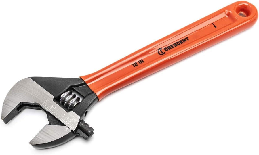 Crescent 10" Black Oxide Adjustable Cushion Grip Wrench - Carded - AT210CVS, Red