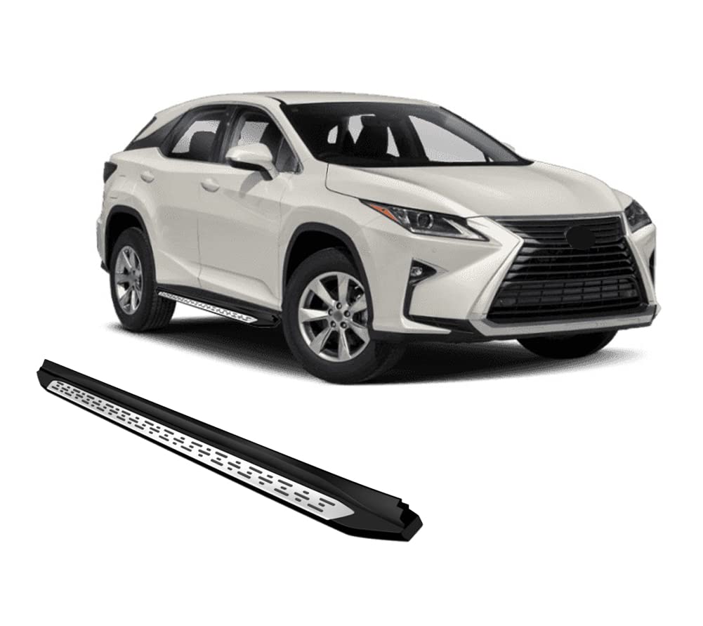 OEM Replica Black Horse Running Boards Compatible with 2016-2020 Lexus RX350-LX2016
