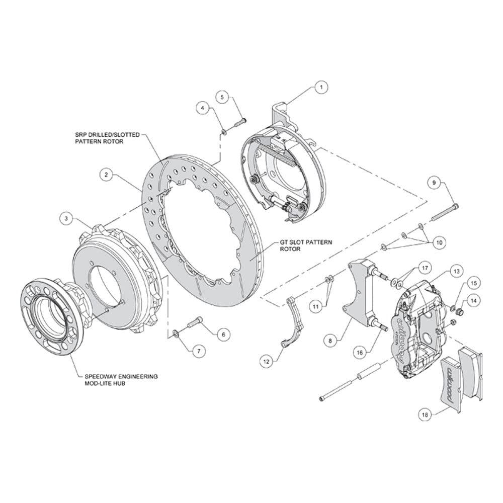 Rear FNSL4R Kit,12.88",Drilled