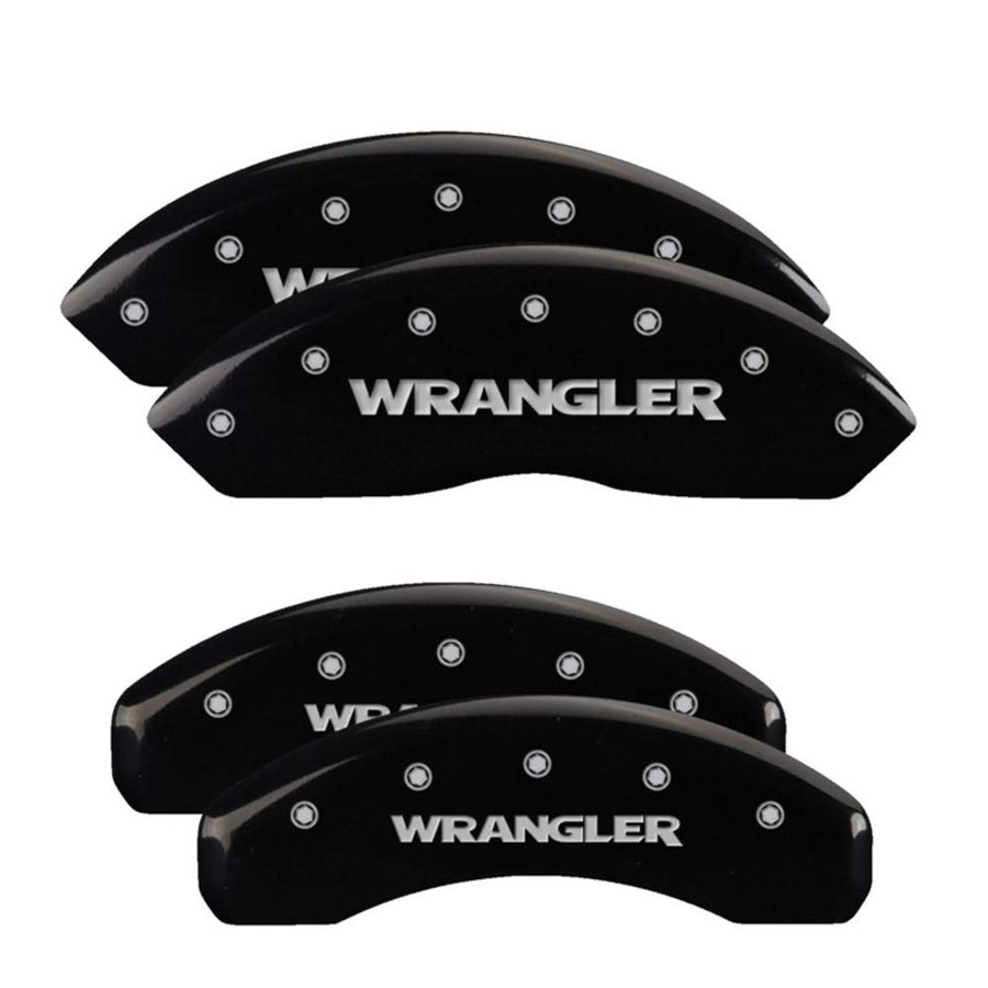 MGP 42018SWRGBK Caliper Covers Black Powder Coat Finish, Silver Characters, Set of 4 WRANGLER