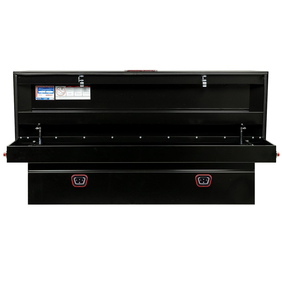 Weather Guard Saddle Truck Box Model 126-5-04, Steel, for Full Size Trucks, Standard Profile, Gloss Black, 11.0 cu ft Capacity