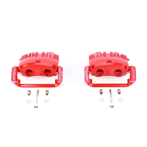 Power Stop S4766C Front Pair of High-Temp Red Powder Coated Calipers For Ford Mustang 1999, Ford Mustang 2001, Ford Mustang 2003-2004 [Model Specific]