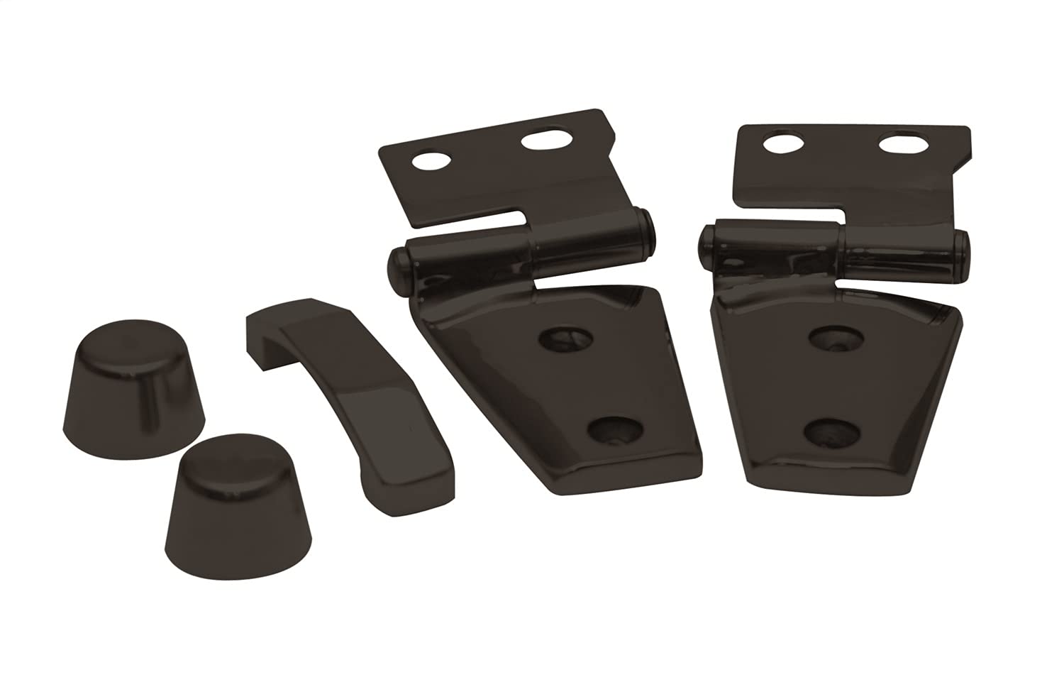 Hood Kit RAMPAGE PRODUCTS for Jeep Wrangler JK | Hood Hinges, Hood Stops, and Footman Loop, Stainless Steel, Black | 87666 | Fits 2007-2018 Jeep Wrangler JK/JKU