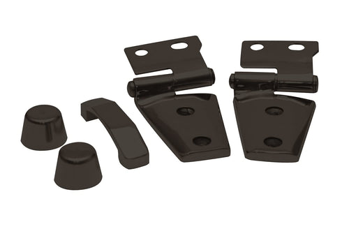 Hood Kit RAMPAGE PRODUCTS for Jeep Wrangler JK | Hood Hinges, Hood Stops, and Footman Loop, Stainless Steel, Black | 87666 | Fits 2007-2018 Jeep Wrangler JK/JKU