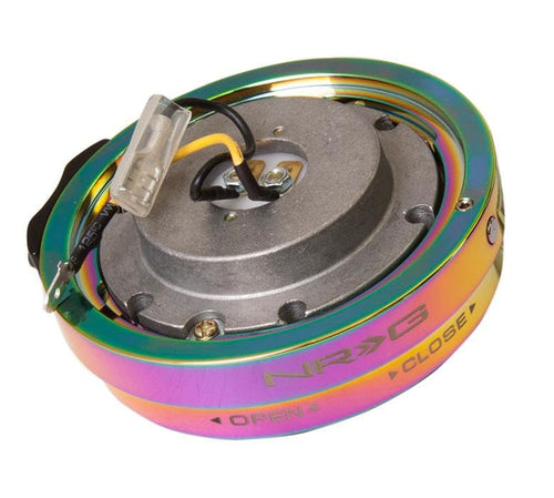 Thin Version NRG Innovations Steering Wheel Quick Release Hub, 6x70 & 6x74mm Bolt Patterns, 1" Depth Universal Quick Release Kit, Neochrome, NRG-SRK-400MC