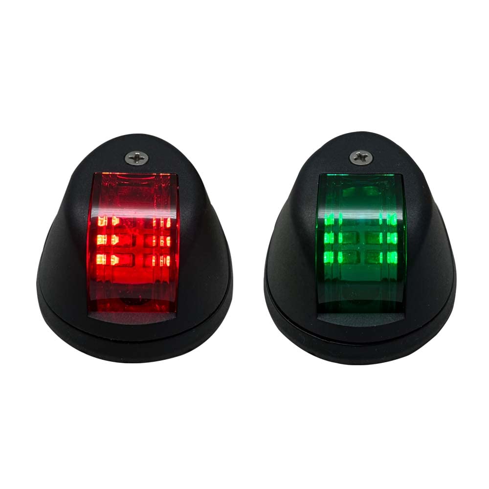 Marine Sport Lighting Bow Light Marine Fit 12V-24V Starboard GREEN and Port RED LED light set with Black Shell MSPS12BSGR