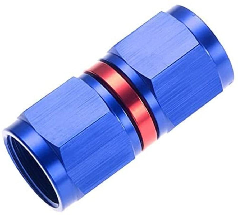 8100-12-1-12 Red Horse Performance Female To Female AN/JIC Swivel Coupling - Red&Blue