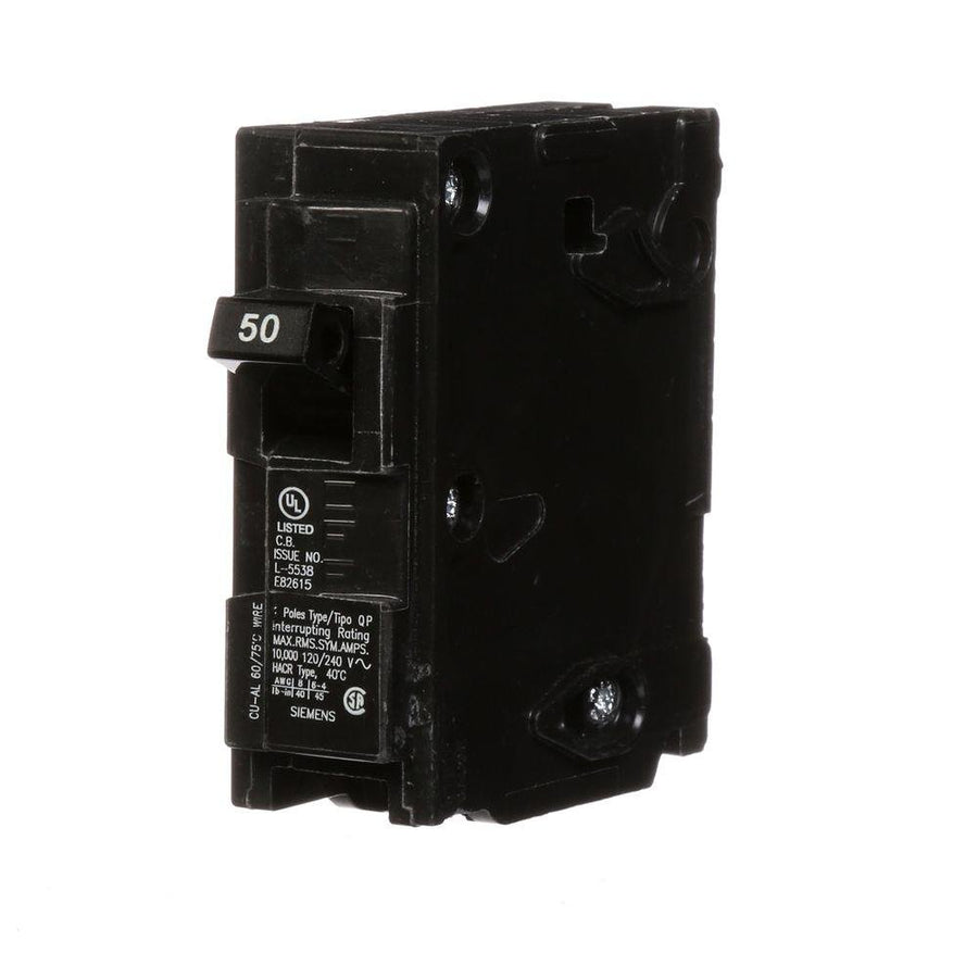 Siemens -HI Q150 Single Pole 50-Amp Type QP Circuit Breaker, Black