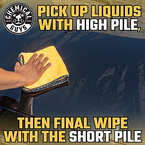 Chemical Guys Premium Grade Professional Microfiber Towels for Cars, Gold, 16" x 16", Ultra-Soft and Scratch-Free Car Detailing Cloths for Trucks, Motorcycles, and More - 3 Pack