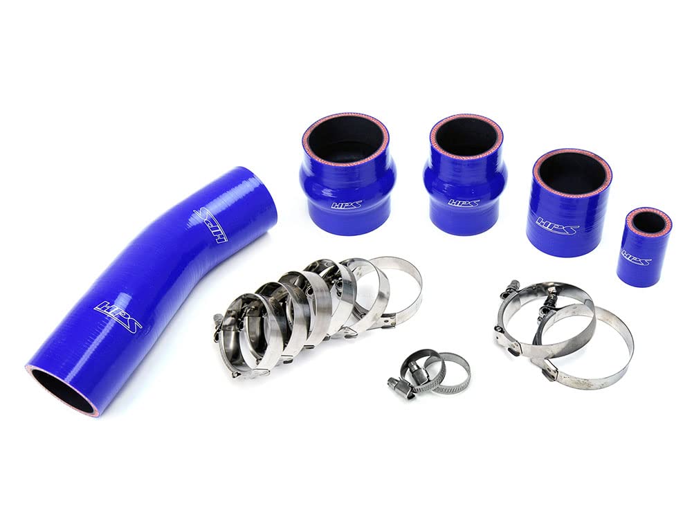 HPS High Temp Blue Reinforced Silicone Intercooler Turbo Hose Boots Kit with T Bolt Clamps 57-1711-BLUE