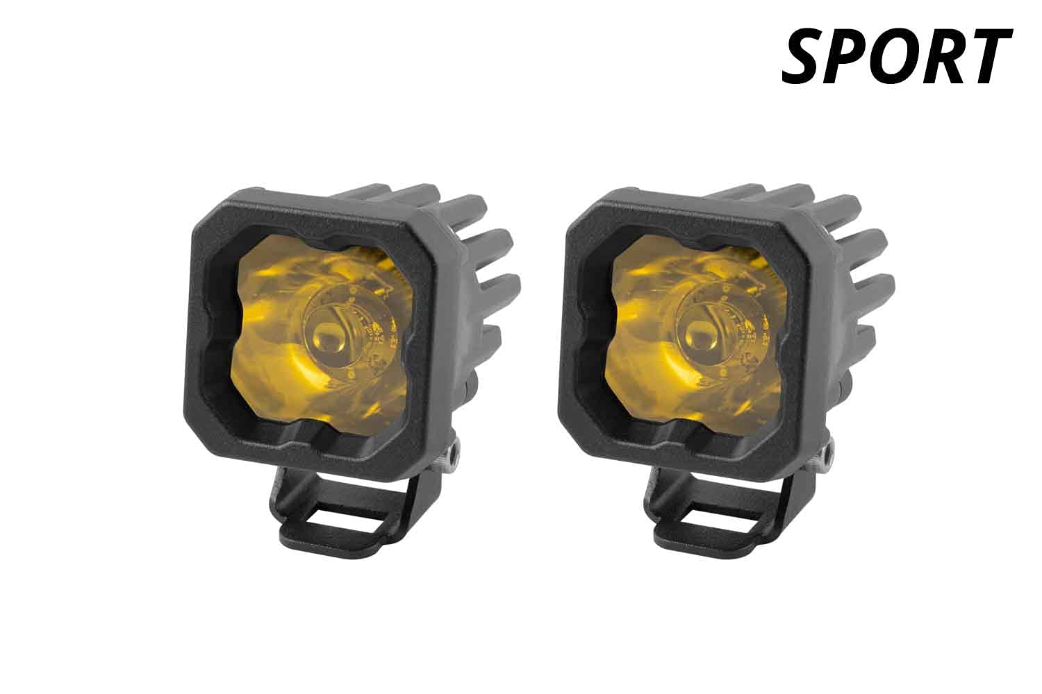 Diode Dynamics Yellow SSC1 Sport Standard LED Pod (pair), Wide w/Amber Backlight