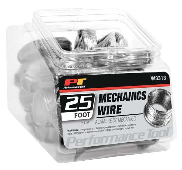 W3313 Performance Tool Soft Bailing Wire, Zinc Coated, 20 Gauge, 25 feet, for Binding and Securing, 40 lb. Maximum Load Capacity