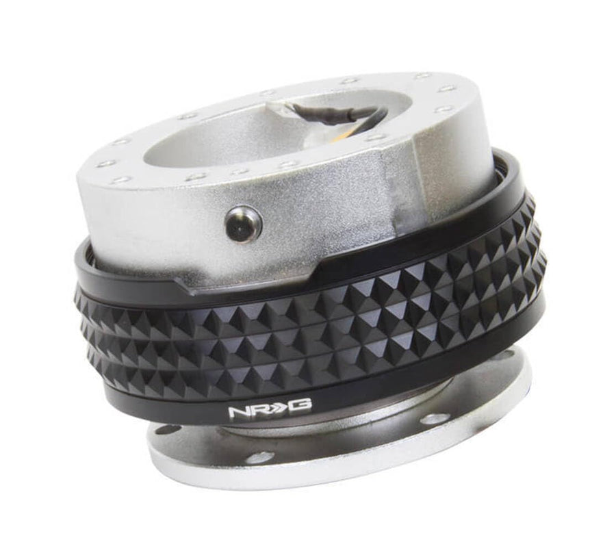 NRG Innovations Gen 2.1 NRG-SRK-210SL-BK Steering Wheel Quick Release Adapter Kit, 6x70 and 6x74mm Bolt Patterns, Silver Body/Black Pyramid Ring