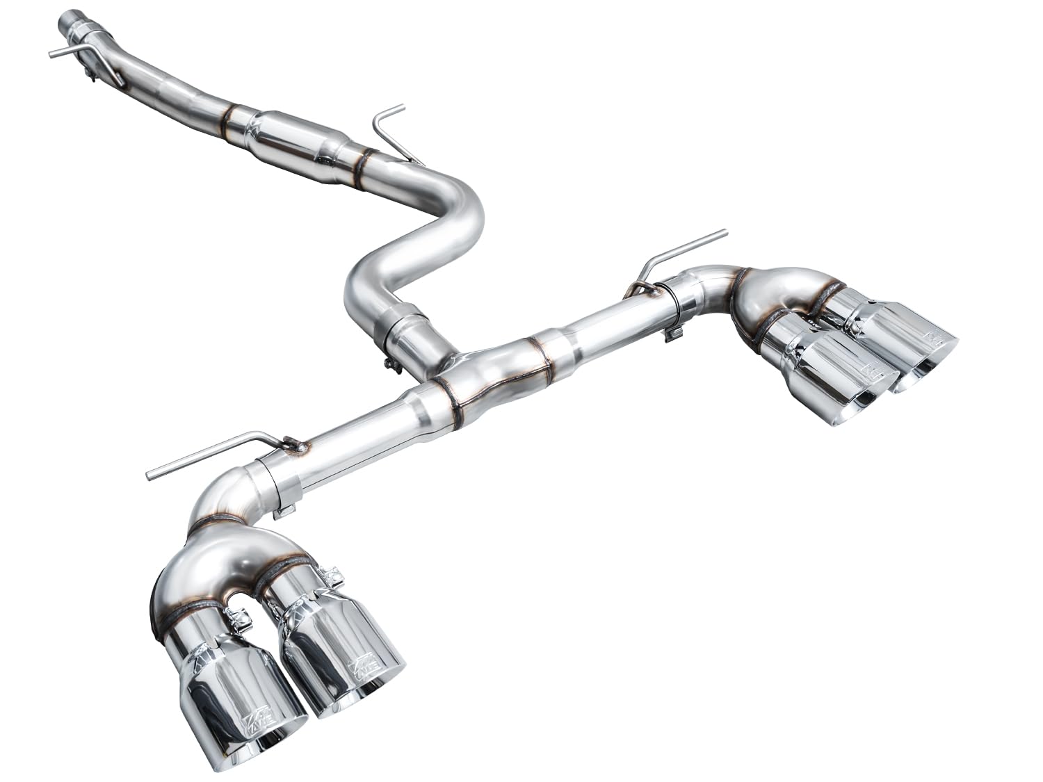 Volkswagen Golf R AWE MK8 3in Track Edition Quad Exhaust - Chrome Silver Tips by AWE Tuning