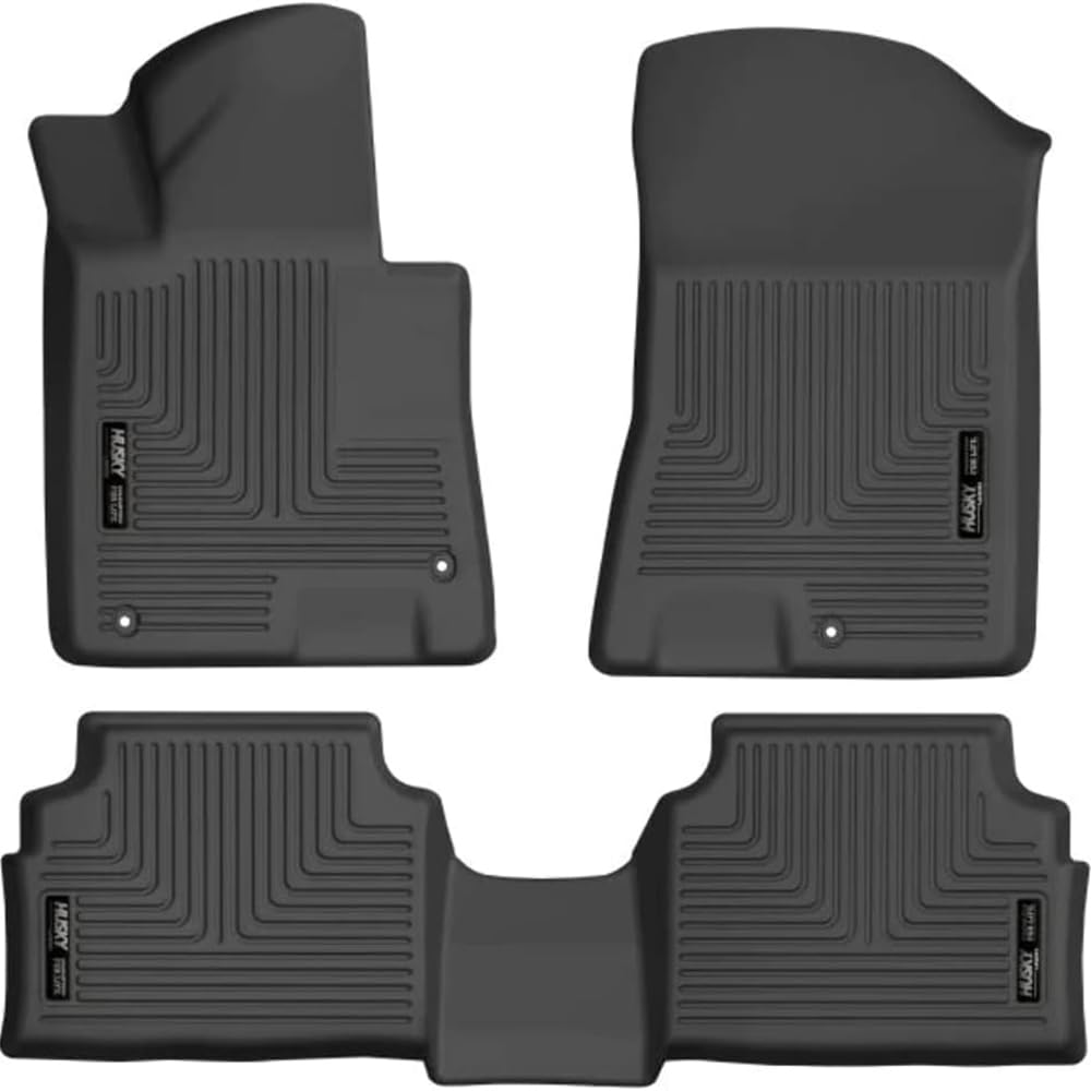 Weatherbeater Husky Liners Floor Mats | Fits 2020 - 2025 Hyundai Sonata (Excludes Hybrid); 2021 - 2025 Kia K5 Front Wheel Drive | Front & 2nd Row, 3-pc Black - 95771