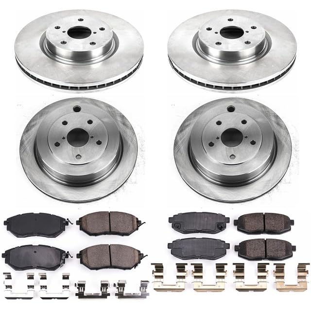 Power Stop Autospecialty KOE4088 Front and Rear Replacement Brake Kit-OE Brake Rotors & Ceramic Brake Pads