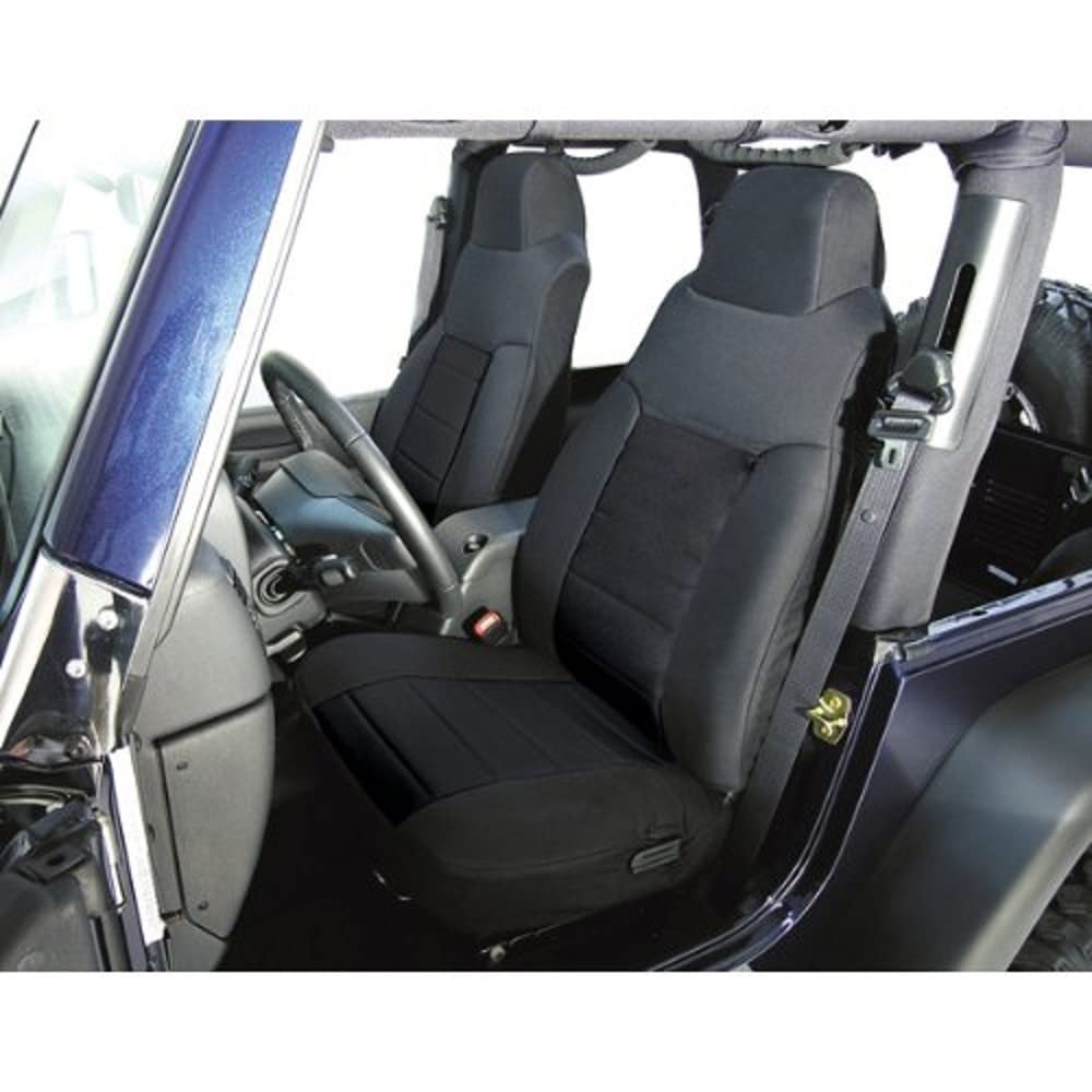 Rugged Ridge | Front Seat Cover Kit, Fabric, Black | 13242.01 | Fits 1976-1990 Jeep CJ & Wrangler YJ