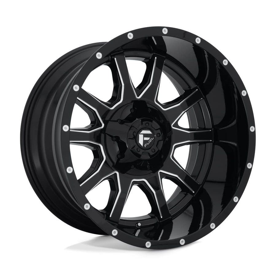 1PC Fuel D627 22X12 8X170 GL-BLK-MIL -43MM - D62722201747