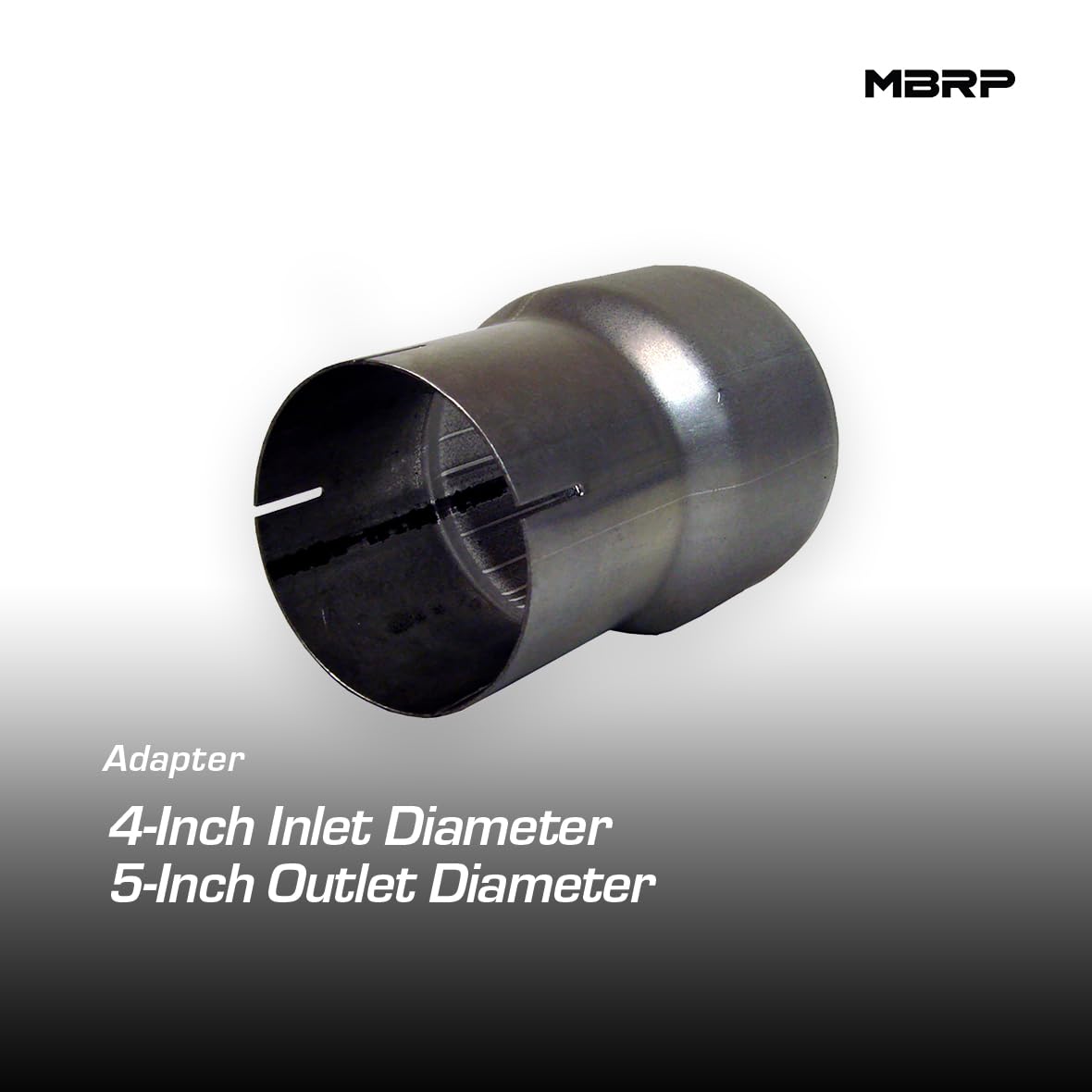 Diesel Exhaust MBRP Universal Adapter for All Pickup Models, 4" ID. to 5" OD. Aluminized