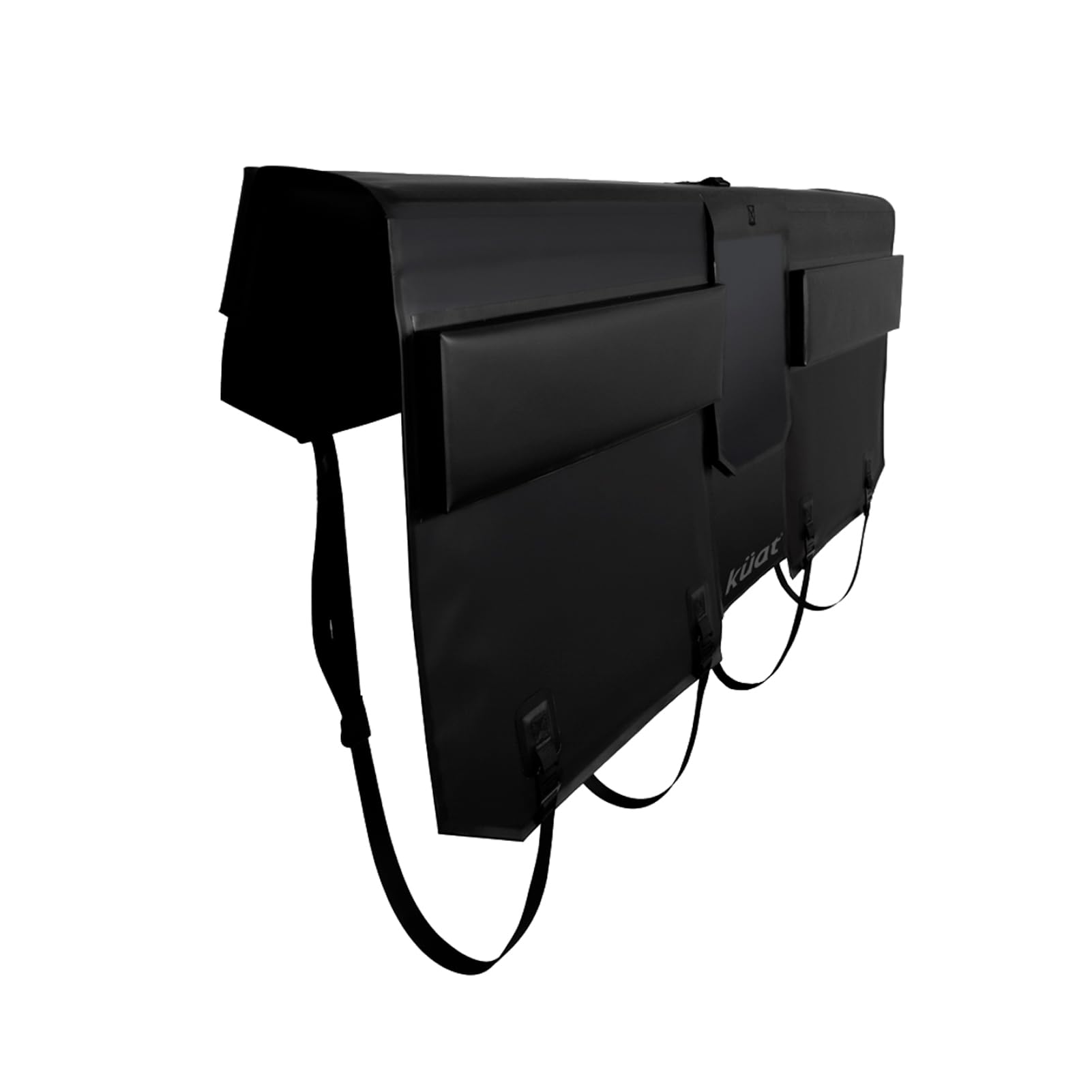 KUAT 54" HUK Straight Durable Soft-Touch TPU Padded Pickup Truck Tailgate Bike Hauling Transportation Easy-Access Protective Pad w/Nylon Straps, Metal G-Hook Buckles & Roll-Up Window, Black