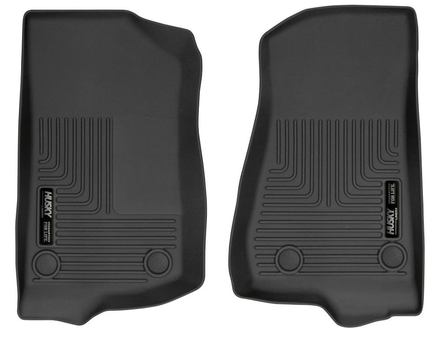 Husky Liners Floor Mats Weatherbeater | Fits 2018-2026 Jeep Wrangler JK/JL & 2020-2026 Jeep Gladiator | Front Row, 2-pc Black - 13021