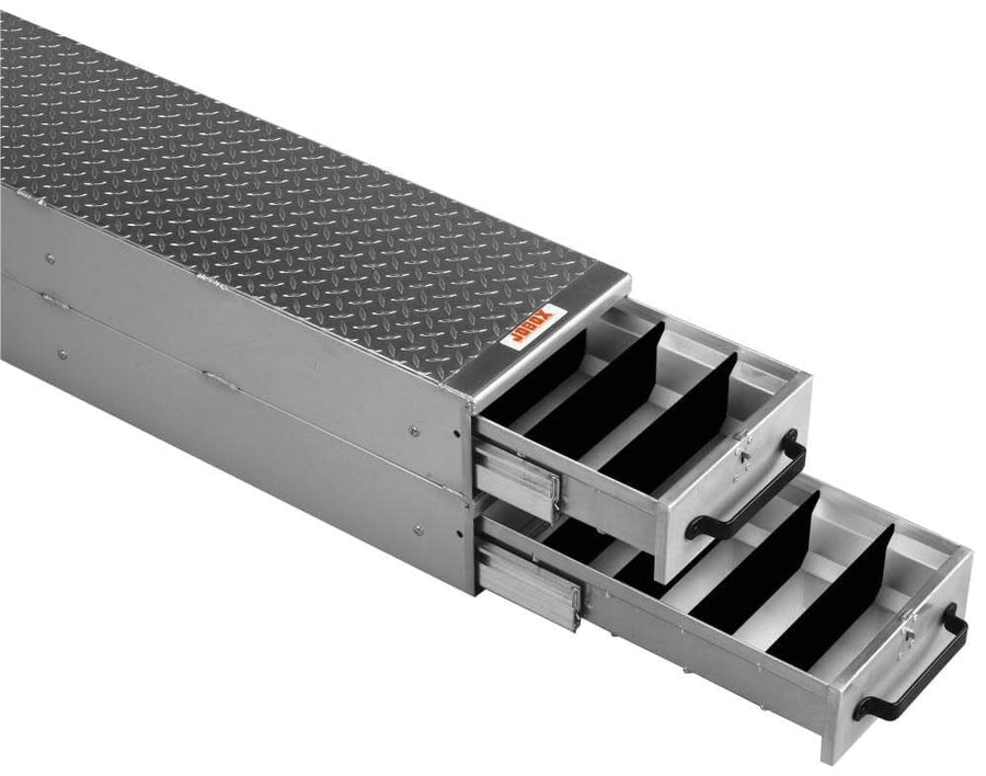 2-Drawer JOBOX Long Stacked Heavy-Duty Aluminum Drawer Storage - (12" W x 12" H x 50" L)