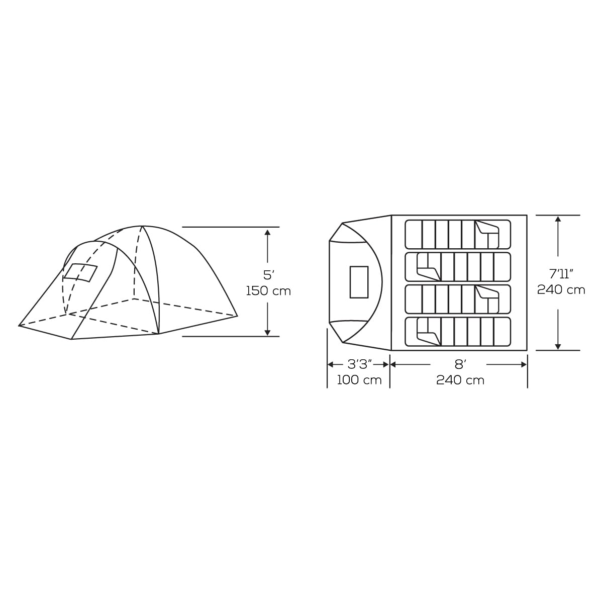 Tekarra 4 Kuma Outdoor Gear Tent, Graphite/Orange, 484-KM-TETK-GO-4