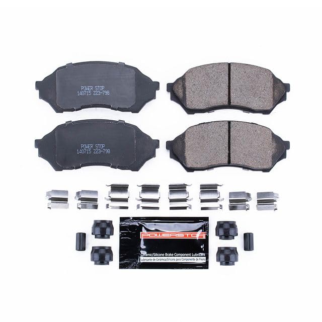 Power Stop Z23-798 Z23 Evolution Sport Carbon Fiber Infused Ceramic Brake Pads with Hardware For Mazda Protege 1999-2001 [Model Specific]