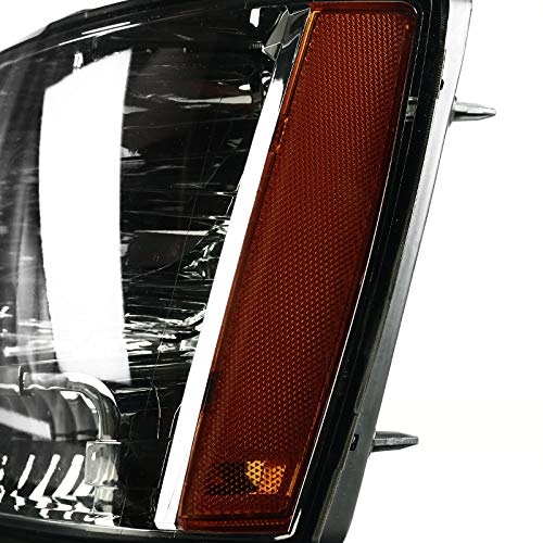 Smoke Headlights SPEC-D TUNING Compatible with 2007-2013 Chevy Avalanche, 2007-2014 Tahoe Suburban, L+R Pair Head Light Lamp Assembly