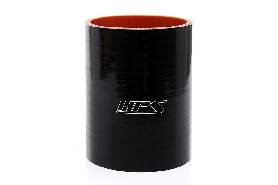 HPS Silicone High Temperature HTSC-450-L6-BLK 4-ply Reinforced Straight Coupler Hose, 25 PSI Maximum Pressure, 6" Length, 4.5" ID, Black