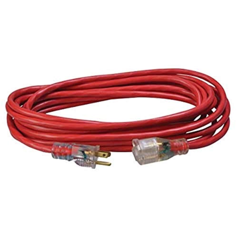 25ft Southwire SJTW 14/3 Outdoor Ext Cord W/ Lighted End (Red)