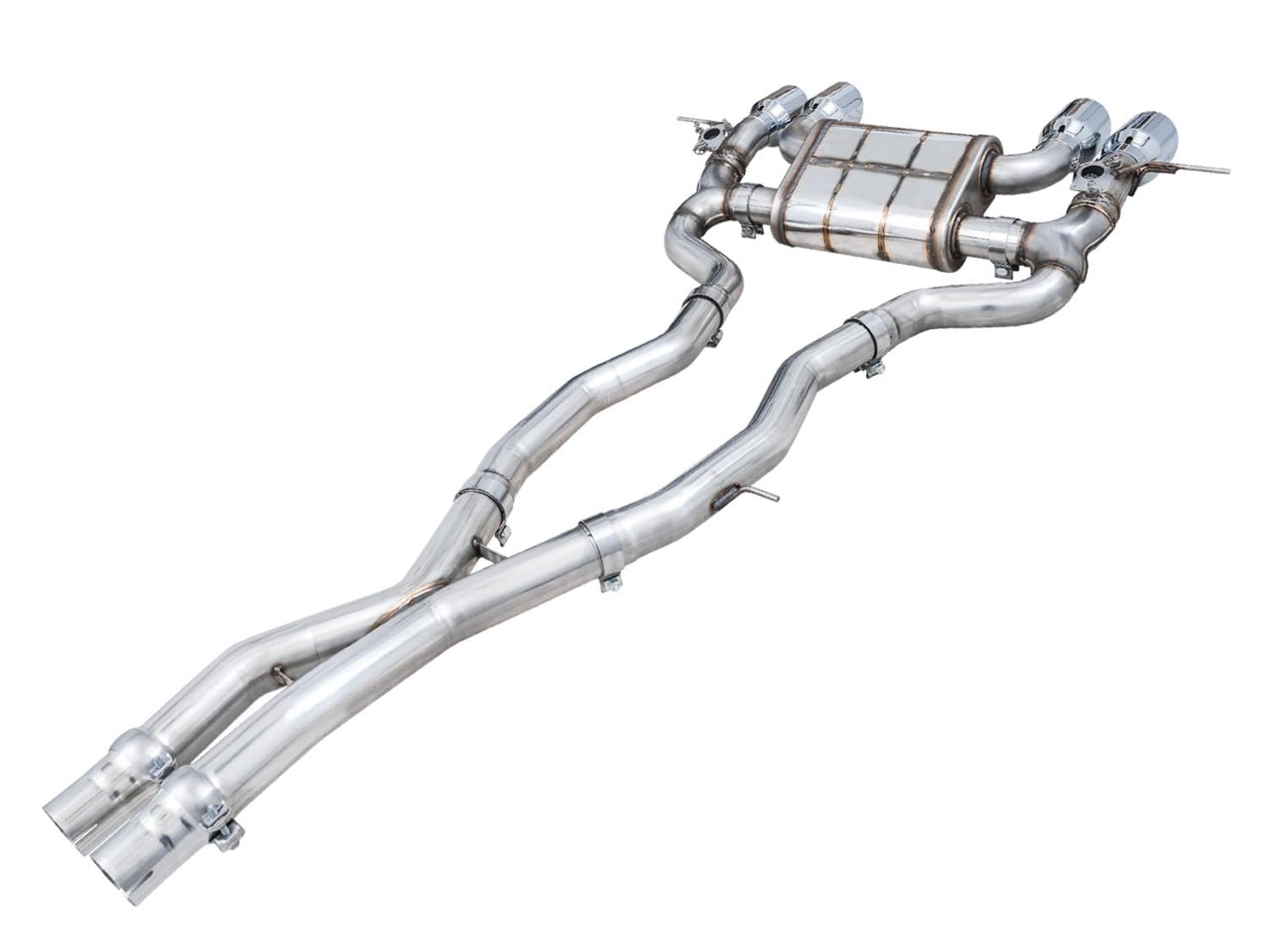 AWE Catback Exhaust SwitchPath for BMW G8X M3/M4 - Chrome Silver Tips - 3025-43480