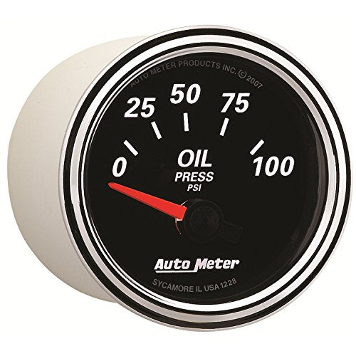 Auto Meter 1228 2-1/16" Designer Black II 0-100 PSI Short Sweep Electric Oil Pressure Gauge